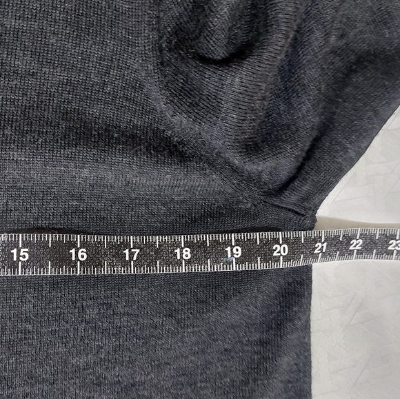 Eileen Fisher 100% Merino Wool Midi Sweater Dress Large Gray V-Neck Drawstring - Picture 5 of 9